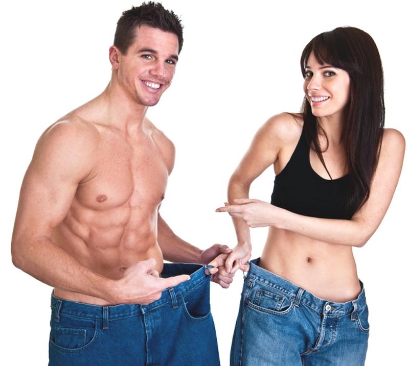 man and women losing weight
